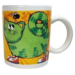 SEI Smith Enterprises Kitty Cat Coffee Tea Mug Cup Vintage Bumble Bee Cartoon